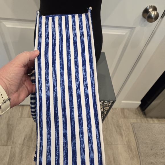 Rae Dunn Blue and White Striped Tote Bag - Picture 5 of 5
